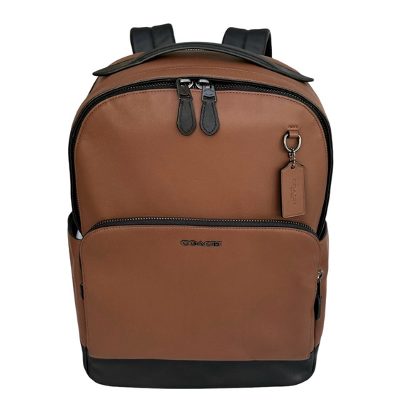 Coach Graham Limited Saddle Brown Calf Leather Full Size Backpack Men’s - Picture 1 of 17